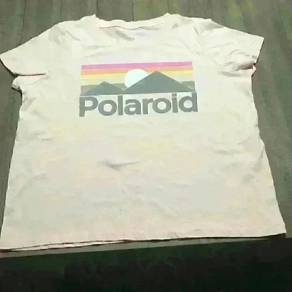 Polaroid cropped t-shirt pink Sz 2XL - Picture 3 of 4